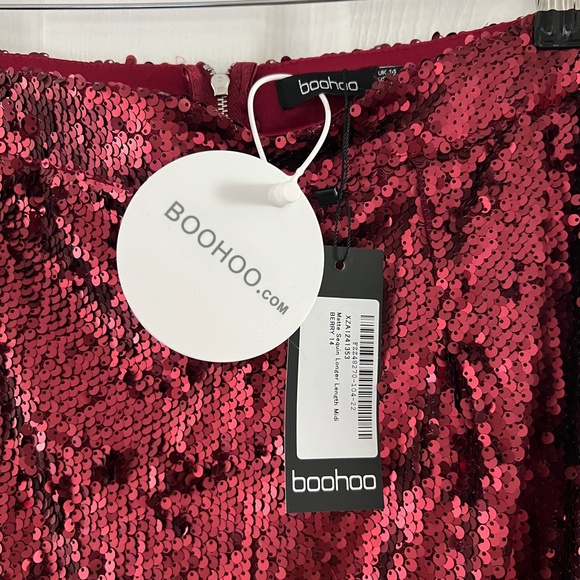 COPY - Matte Sequin Red Midi Skirt - Picture 5 of 5